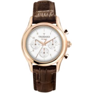 TRUSSARDI OROLOGIO PELLE MARRONE QUADRANTE BIANCO