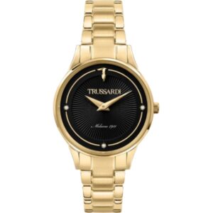 TRUSSARDI OROLOGIO GOLD QUADRANTE NERO