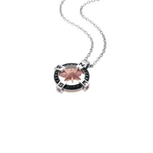ZANCAN COLLANA ROSA DEI VENTI ACCIAIO E SPINELLI