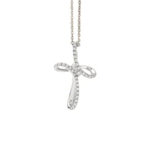 GIORGIO VISCONTI COLLANA IN ORO E CROCE CON DIAMANTI