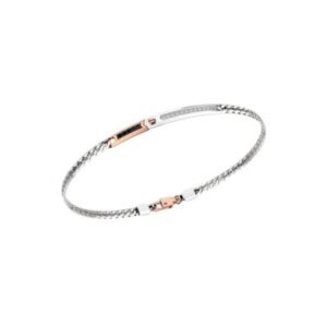 ZANCAN BRACCIALE ORO BIANCO E ROSE' PIASTRINA