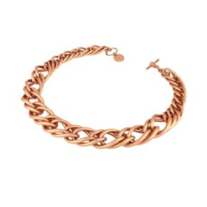 UNOAERRE COLLANA INTRECCIATA ROSE' OPACA