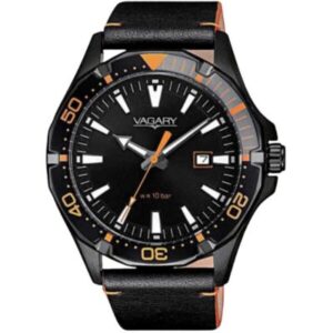 VAGARY by CITIZEN OROLOGIO PELLE NERO QUADRANTE ARANCIO