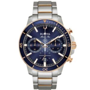 BULOVA OROLOGIO MARINE STAR QUADRANTE BLU DETTAGLI ROSÈ