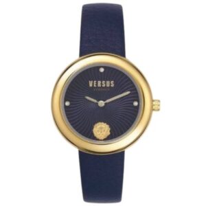 VERSUS OROL PELLE BLU/ACCIAIO DORATO
