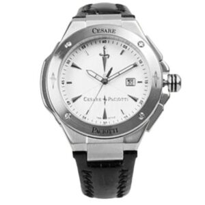CESARE PACIOTTI OROLOGIO PELLE NERO QUADRANTE BIANCO