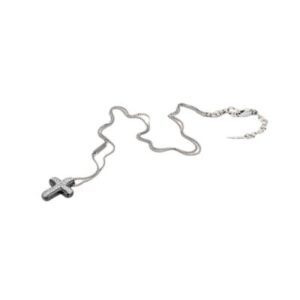 CESARE PACIOTTI COLLANA CROCE PENDENTE IN PVC NERO