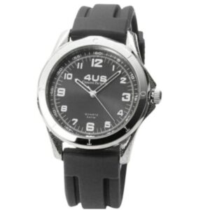 4US OROLOGIO IN GOMMA NERO CASSA ACCIAIO