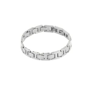 4US BRACCIALE ACCIAIO MAGLIA LARGA PIATTA