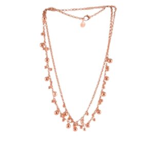 UNOAERRE COLLANA ROSÈ LUNGA CON PALLINE PENDENTI