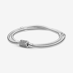 PANDORA Doppio Bracciale con Chiusura Pavè