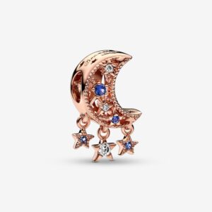 PANDORA CHARM ROSÈ LUNA E STELLE PENDENTI