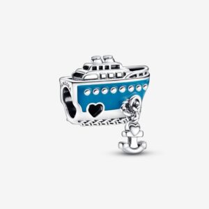 PANDORA CHARM NAVE DA CROCIERA BLU