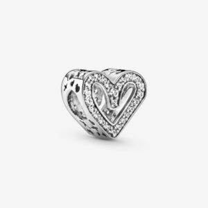 PANDORA CHARM SAGOMA CUORE PAVÈ
