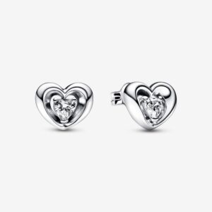 PANDORA ORECCHINI CUORE SPLENDENTE CON PIETRA