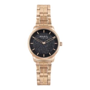BREIL TRIBE OROLOGIO ROSE' QUADRANTE NERO GLITTER