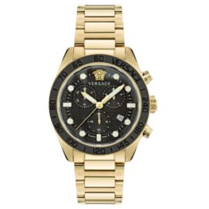 VERSACE GRECA DOME CRONO 43MM BLK/GOLD