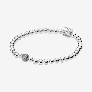 PANDORA  BRACCIALE SFERE CON SFERA CENTRALE PAVÈ