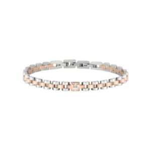 MASERATI BRACCIALE ACCIAIO CON DETTAGLI ROSÈ E LOGO