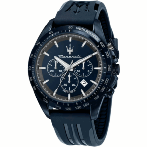 MASERATI OROLOGIO CRONO IN BLU GOMMA