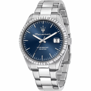 MASERATI OROLOGIO ACCIAIO QUADRANTE BLU DETTAGLI SILVER