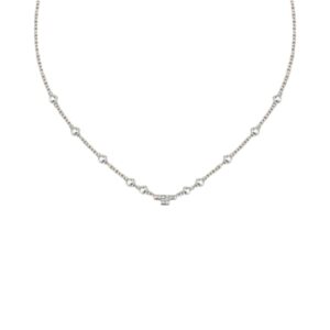 TRUSSARDI COLLANA CON ZIRCONI T CENTRALE
