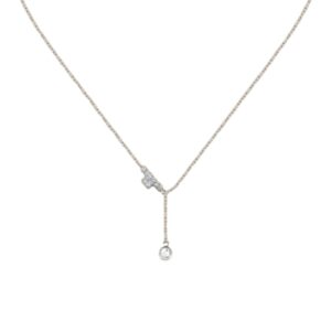 TRUSSARDI COLLANA T-LOGO PENDENTE ZIRC
