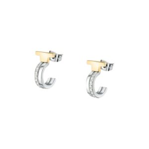 TRUSSARDI ORECC.CERCHIETTO ACCIAIO ZIRC.
