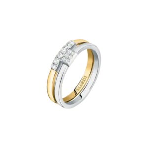 TRUSSARDI ANELLO ACCIAIO GOLD MIS.14