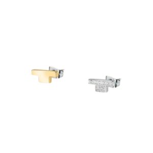 TRUSSARDI ORECCHINI ACCIAIO/GOLD/ZIRCONI
