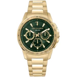 TRUSSARDI OROLOGIO GOLD QUANDRANTE VERDE