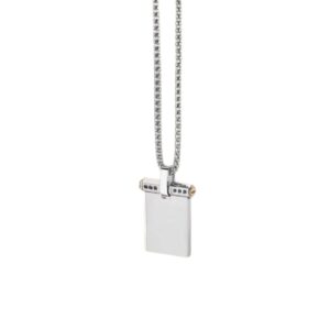 COMETE COLLANA ACCIAIO E DIAMANTI NERI