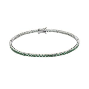 COMETE BRACCIALE TENNIS ARGENTO PIETRE VERDI