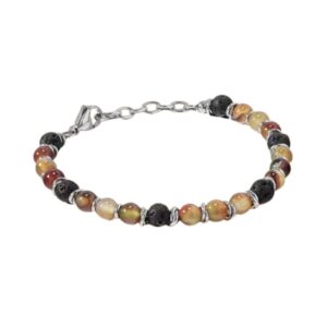 COMETE BRACCIALE ONICE MISTO E PIETRA LAVICA