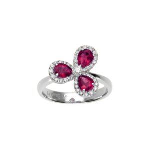 LEO PIZZO ANELLO TRIS DI RUBINI