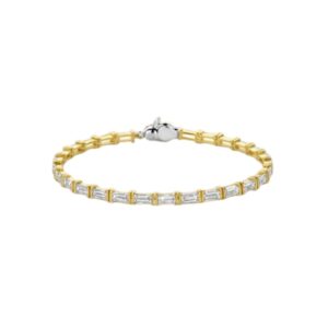 TI SENTO BRACCIALE TENNIS GOLD BAGUETTE BIANCHE
