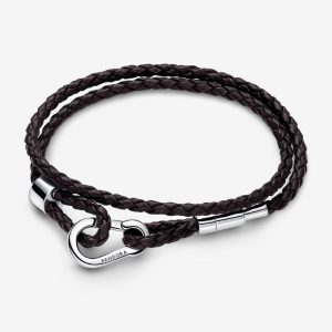 PANDORA BR PELLE MARRONE DOPPIO REGOLABI