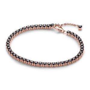 PANDORA TENNIS ROSÈ ZIRCONI NERI