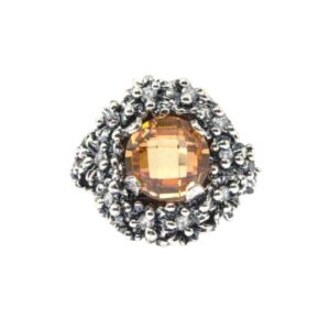 MAESTRO RIVERSO ANELLO PRIMULE PIETRA CHAMPAGNE